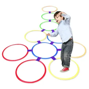 Factory Direct Sales Fitness Training Equipment 10 Pieces Pack Round Hopscotch Ring Game Set Outdoor Toys
