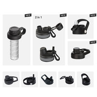 Bouteille d'eau personnalisée 32oz, isotherme pour boissons chaudes et froides, en acier inoxydable, avec paille et brosse