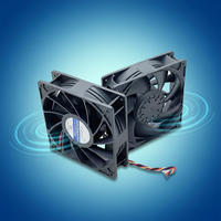 Ventilateur de refroidissement 120x120x38mm AC 220V/240V avec cadre en aluminium, LED noire, roulement à billes, connecteur 4 broches, 17dB(A) silencieux, 75CFM pour boîtier d'ordinateur