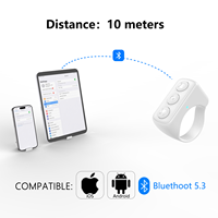 Remote Kontrol Cincin Gulung untuk iPhone iPad Android, Perangkat Pengontrol Kamera Selfie dan Pembalik Halaman yang Dapat Dipakai