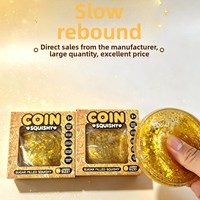 Jouet Squishy Monnaie d'Or Géante ZW en Gros, Jouet Sensoriel Anti-Stress Rempli de Paillettes Liquides à Remontée Lente, Vente en Gros
