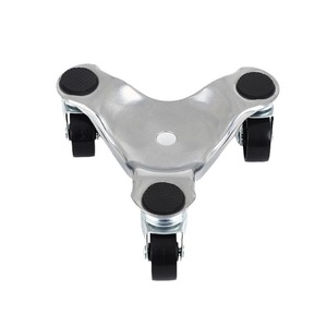 Triangular Iron Heavy Object Mover With Casters Carbon Steel Durable Home Moving Tool <b>Ball</b> Bearing Firm Wheel Gray Round Bore - Product Image 5