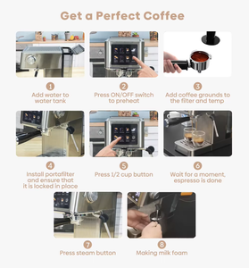 เครื่องชงกาแฟเอสเพรสโซแบบกึ่งอัตโนมัติระดับมืออาชีพ เครื่องชงกาแฟเอสเพรสโซเชิงพาณิชย์ เครื่องชงกาแฟกึ่งอัตโนมัติ - Product Image 5