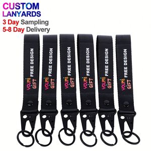 Multi-Purpose Waterproof Nylon Key Holder & Wrist Strap Woven Jacquard Fabric Keychain Short <b>Lanyard</b> - Product Image 2