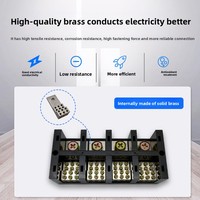 Distribuidor de Cable Trifásico de 4 Vías y 6 Salidas Tipo FJ6 de Alta Potencia con Contactos de Latón Niquelado Modelo JHT-2504/6