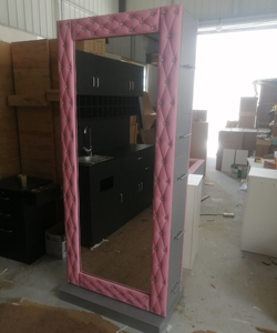 LISTO PARA ENVIAR Muebles de barbería rosa y plateada Escuela Hotel Apartamento Peluquería Equipo de salón de belleza - Product Image 2