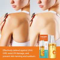 Spray solaire SPF 50+ à étiquette privée, huile isolante contre les rayons UV, prévient les coups de soleil et les brûlures solaires sans maquillage, produits solaires OEM
