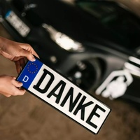 Plaques d'immatriculation décoratives pour voiture en plastique acrylique 3D personnalisées, lettres en plastique EU