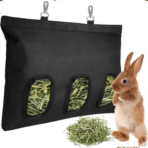 Custom Upgraded Wholesale Slow Feed Hay Bag Rabbit Hay Feeder Bag For Small Animals Rabbit Guinea Pig
