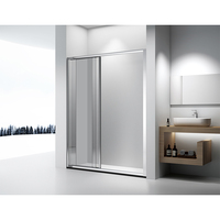 Prix d'usine Cadre de douche coulissant en verre trempé Porte de douche coulissante en verre pour salle de bain Panneau de douche pour salle de bain