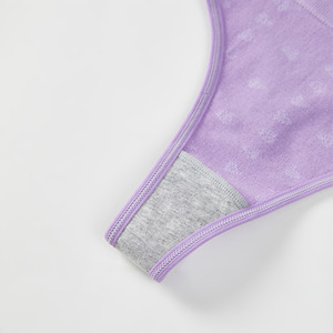Populaire Violet amour tricoté haute élastique taille ondulée fille mi-taille string quatre saisons universel femmes sous-vêtements respirant - Product Image 4