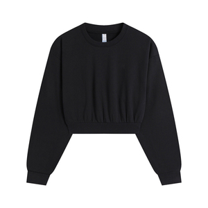 Sweat-shirt court à col rond de haute qualité pour femme, automne-hiver, yoga, fitness, décontracté - Product Image 3