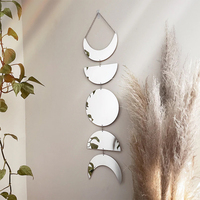 Artilady Interior Design Home Living Bed Room Nursery Decor Moon Garland Decor Acrylic Moon Phase Mirror wall hanging