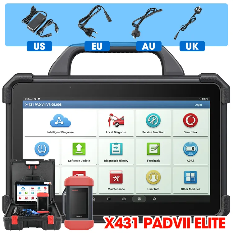 Lancering X431 Pad 7 Elite X-431 Vii Pad Super Motor Scanner 12V 24V Prijs Truck Ecu Voertuig Obd2 Diagnostische Hulpmiddelen Voor Auto 'S