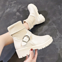 Bottes de créateur en PU chaudes pour l'hiver pour femmes à la mode avec logo personnalisé Chaussures pour femmes avec plateforme confortables et décontractées