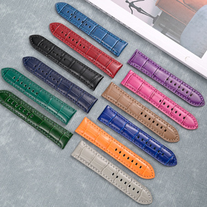Correa de Reloj de Cuero Genuino Transpirable de Alta Calidad, Repuesto para <span class=keywords><strong>Panera</strong></span> de 22mm y 24mm, Correas de Cocodrilo en Varios Colores - Product Image 1