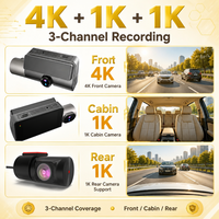 VIEVGUARB V9 4G Cat 1 Dashcam 4K+1K+1K WiFi GPS con Monitor de Estacionamiento y Modo de Vigilancia para Coche