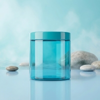 Emballage de luxe personnalisé en plastique PET transparent givré pour beurre corporel, 500g 250ml, pot à crème cosmétique avec couvercles
