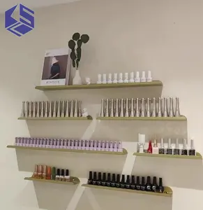 Soporte de exhibición de esmalte de uñas de alambre de metal personalizado estante de exhibición de cosméticos para tienda minorista