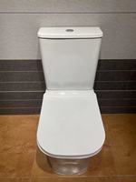 WC en deux pièces HY-1218A de haute qualité, minimaliste, à chasse d'eau, en céramique lisse, produit de salle de bain populaire, cuvette de WC