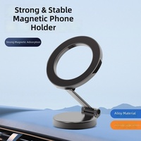 Support magnétique de voiture en métal robuste 360° °   Support de téléphone magnétique universel pliable et rotatif pour tableau de bord de voiture