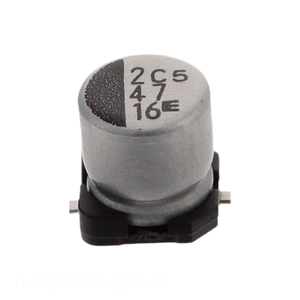 ตัวแทนจำหน่ายอย่างเป็นทางการ RVS-35V100ME55U-R ตัวเก็บประจุแบบติดบนพื้นผิว 10 ยูเอฟ คาปาซิเตอร์อะลูมิเนียม 10UF 20% 35V SMD - Product Image 1
