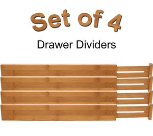 Bamboo Kitchen <strong>Drawer</strong> Divider Separators <strong>Organizers</strong> Expandable 4 Dividers <strong>Drawer</strong> <strong>Organizers</strong> for Kitchen - Product Image 5