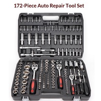 Ensemble de 171 outils à douilles de 1/4 ", 3/8 " et 1/2 " avec poignée à cliquet 3 couleurs pour mécaniciens professionnels