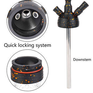 Vente en gros de narguilé portable <span class=keywords><strong>Khalil</strong></span> <span class=keywords><strong>Mamoon</strong></span> de 64cm, bols en verre en acier inoxydable, accessoires pour fumeurs Shisha Hoka - Product Image 4