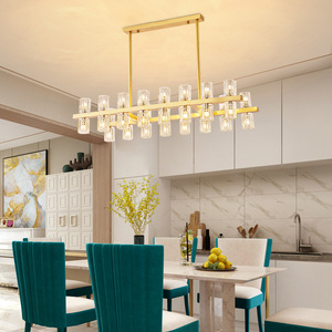 Lámpara de Araña Moderna de Dos Niveles con Anillos de Cristal y Acabado Dorado para Vestíbulos de Hoteles, Villas y Proyectos de Salas de Estar - Product Image 4