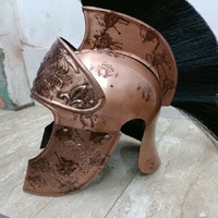 Casque Spartiate au Design Unique avec Plume Rouge Casque Vintage Centurion Romain Antique Médiéval Casque Nautique