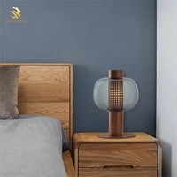 Nordique Moderne De Luxe Salon Décoratif Fumé Gris Verre Tactile Décor Fantaisie Led Lampe De Table