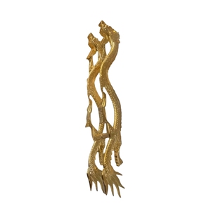 Poignée de tirage en cuivre, aluminium et argent, motif dragon doré, design chinois oriental, pour portes et fenêtres en bois ou en verre d'hôtel - Product Image 1