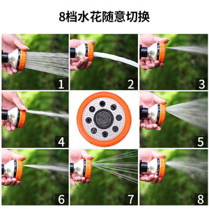 Pistola de agua para jardín con boquilla pulverizadora, taza medidora de 100 ml, pulverizador de espuma de 8 modos para lavado de autos, riego de jardín, flores y jardinería - Product Image 4