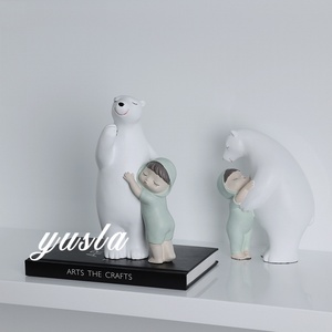 Meuble d'entrée minimaliste et moderne au design épuré pour salon, bureau de vente, chambre d'enfant, décorations ours de dessin animé - Product Image 4