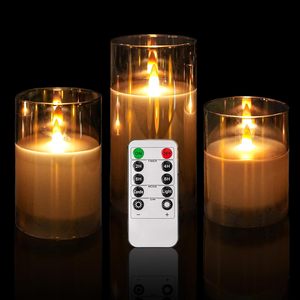 Ensemble de bougies LED sans flamme 3D personnalisées, 3 pièces, fonctionnant sur piles, avec télécommande, décorations sûres pour la maison, pour les mariages - Product Image 6