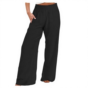 Vente en gros – Pantalon mi-long pour femme en Spandex/Polyester de haute qualité, respirant, écologique, imperméable, anti-boulochage, taille élastique, coupe ample - Product Image 2