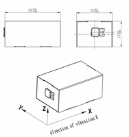 28x18x13mm Fréquence de résonance à force lourde 65Hz AC 2.0Vrms Moteur de vibration Axe X LRA Actionneur de résonance linéaire