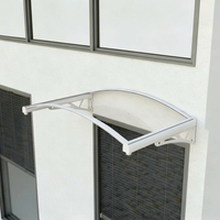 Auvent de porte et fenêtre semi-circulaire haut de gamme, anti-UV, avec panneau PC et cadre en aluminium, pour extérieur, idéal pour projets résidentiels