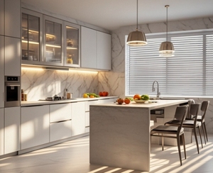 Cuisine moderne prête à assembler, armoires de cuisine de luxe, ensemble de meubles de cuisine - Product Image 1