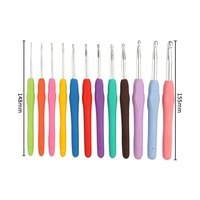 Ensemble de 8 crochets à crochet en plastique portables de couleur bonbon, manche souple, aiguilles à tricoter de 2,5 à 6 mm