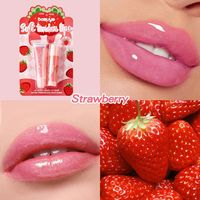 HOT Aardbei Rijst Kleurveranderende Niet-vette Vegan Lip Fruit Smaak Hydraterende Lip Tint Olie Lipgloss Lipbalsem + Lip Olie Set