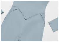 Combinaison de yoga et de sport pour femme, à col montant et fermeture éclair, manches longues, élastique, effet ventre plat