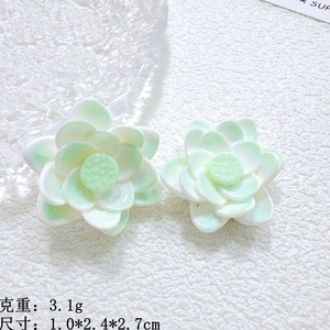 Hojas de loto en un estanque de flores de loto, accesorios de resina, pegatina decorativa 3d para armario y refrigerador, pequeños adornos decorativos - Product Image 6
