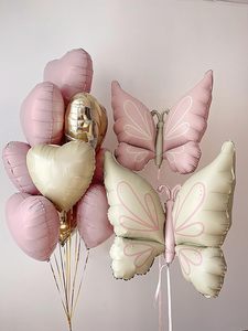 Animated Butterfly Foil <b>Balloons</b> Bowknot Design Eco-Friendly Durable Inflatable <b>Decorations</b> for Birthday Baby Shower - Product Image 1