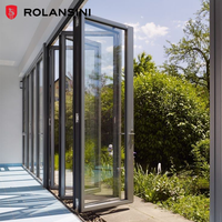 Porte pliante à rupture de pont thermique Rolansini Hurricane, en verre trempé, pour extérieur