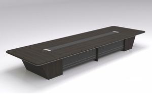 Enterprise Office Meeting Reception Conference Large Modern Wood <b>Adjustable</b> Long Square Conference <b>Table</b> - Product Image 2