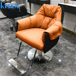 Kisen Luxury Ergonomic Reclining Barber <b>Chair</b> Synthetic Leather <b>Makeup</b> Hair Styling Beauty Salons Schools Metal Hairing <b>Chair</b> - Product Image 3