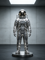 Sculpture d'astronaute en acier inoxydable poli miroir |   Statue d'astronaute personnalisable pour l'extérieur et l'intérieur