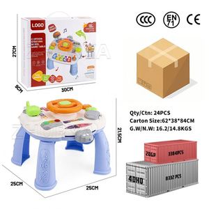 Mesa de Actividades Multifuncional para Bebés Zhorya, Juguete Educativo Temprano con Volante de Dibujos Animados para Niños Pequeños - Product Image 6